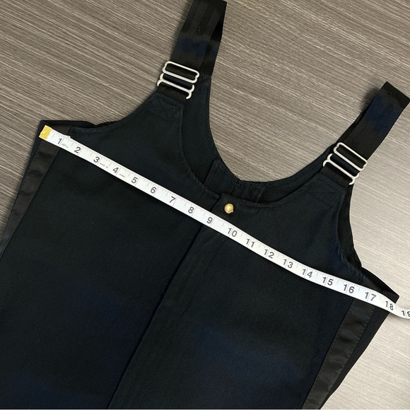 BIB OVERALLS Heavy Black Denim. Zip up. Buckle shoulder straps. Goth Vampire - Picture 8 of 14